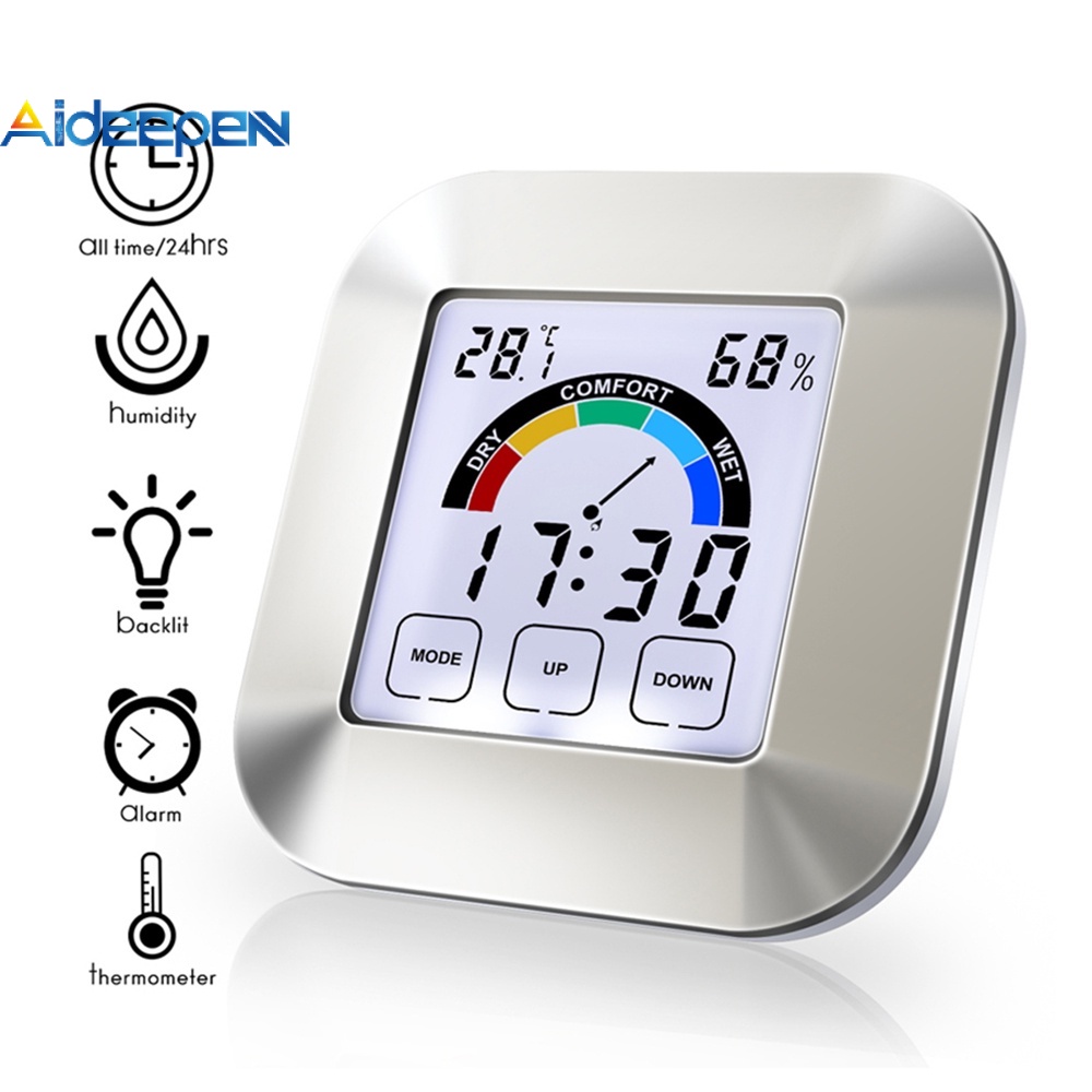 aideepen-นาฬิกาดิจิทัล-lcd-เทอร์โมมิเตอร์-ไฮโกรมิเตอร์-หน้าจอสัมผัส-บอกสภาพอากาศ-ในบ้าน