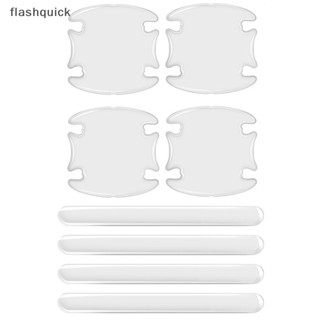 Flashquick 8 ชิ้น TPU รถ ประตู ชาม สติกเกอร์ ป้องกันรอยขีดข่วน ใส มือจับประตู ป้องกันดี