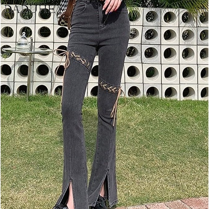 daduhey-womens-stretch-2023-summer-new-high-waist-slim-lace-up-design-sense-pants-fashion-casual-mop-front-slit-jeans