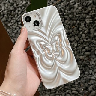 เคสโทรศัพท์มือถือ ซิลิโคนนิ่ม กันกระแทก ปิดด้านหลัง ลายผีเสื้อ 3D แวววาว หรูหรา สไตล์เกาหลี สําหรับ iPhone 12 13 14 Pro Max 11