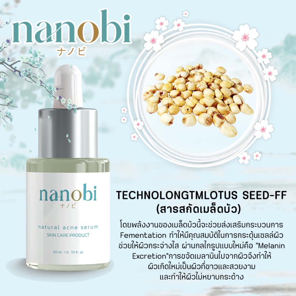 นาโนบิ-nanobi-เซรั่ม-รักษาสิว-จากญี่ปุ่น-สารสกัดวาซาบิ-ธรรมชาติ-ผิวหน้า-ไม่แพ้-สิวหาย-ไม่เกิดซ้ำ