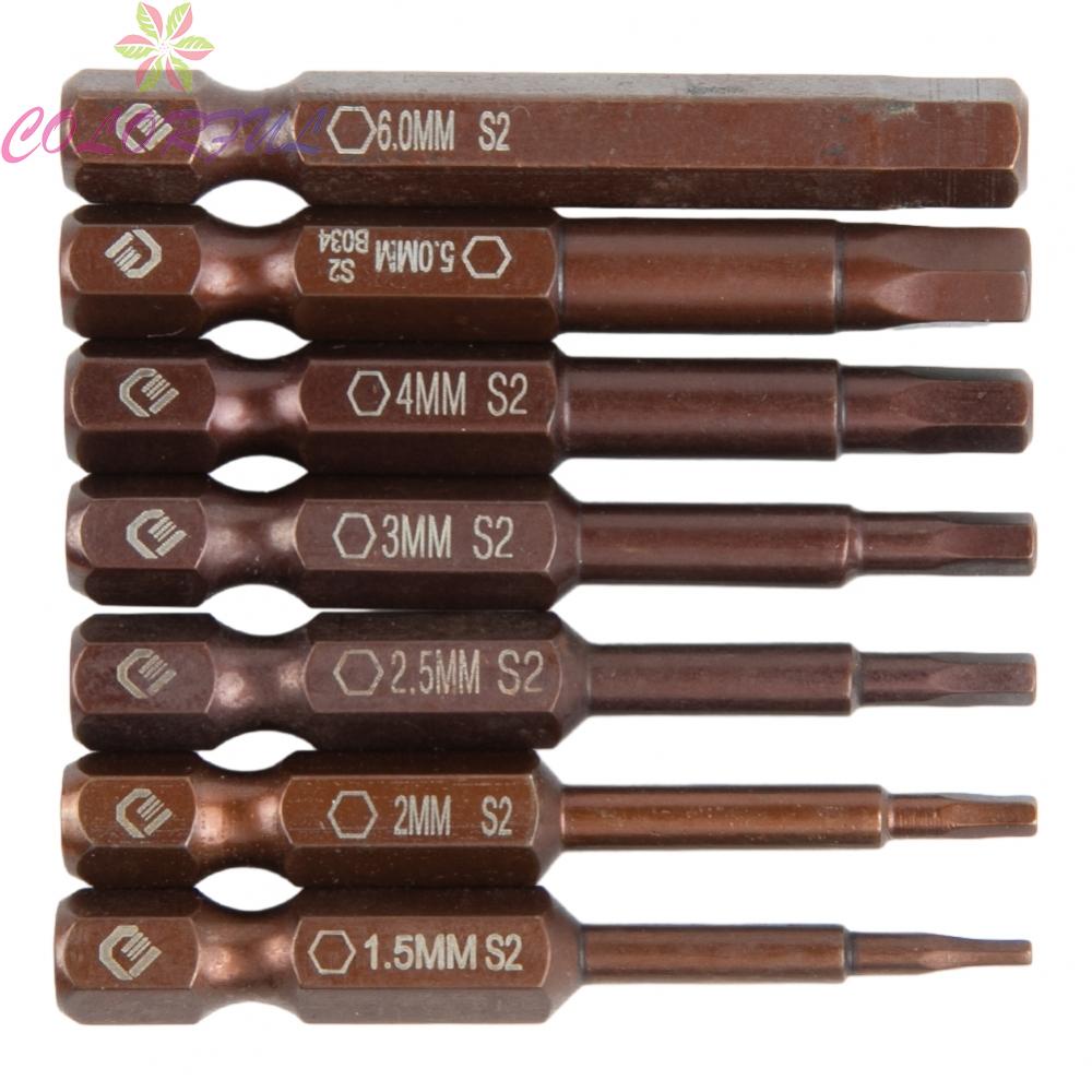 【COLORFUL】Screwdriver Bits Hexagon Shank Magnetic Strong 50mm Brown DIY ...