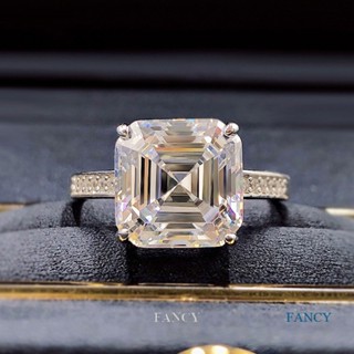 Fancy แหวนหมั้น ประดับเพทาย คริสตัล ทรงสี่เหลี่ยม หรูหรา เรียบง่าย คลาสสิก เครื่องประดับ สําหรับผู้หญิง