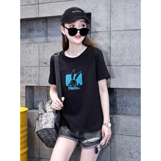 [Fashion Recommendation] เสื้อยืดแขนสั้น ผ้าฝ้าย พิมพ์ลายตัวอักษร สไตล์เกาหลี ตะวันตก เข้ากับทุกการแต่งกาย แฟชั่นฤดูร้อน สําหรับผู้หญิง