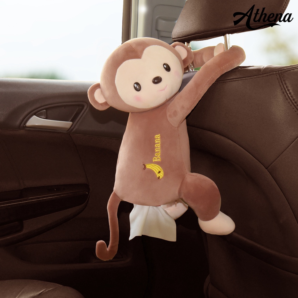 cod-กล่องใส่ทิชชู่ในรถยนต์-รูปลิงน่ารัก-แบบแขวน-สําหรับบ้าน
