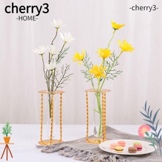 Cherry3 แจกันแก้ว โลหะ สร้างสรรค์ สําหรับตกแต่งบ้าน