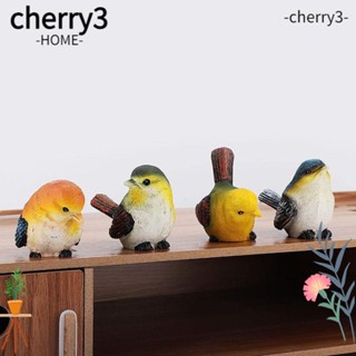 Cherry3 รูปปั้นนกเรซิ่น ขนาดเล็ก หลากสี สําหรับตกแต่งสวน