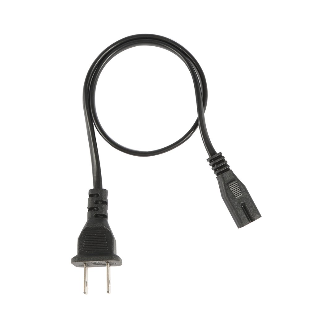 Power Supply Adapter Cord Cable Connectors 50cm 2Prong 2 Outlet