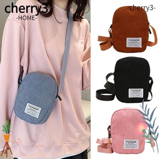 Cherry3 กระเป๋าสะพายข้าง กระเป๋าถือ ผ้าลูกฟูก ใส่โทรศัพท์ได้ สําหรับผู้หญิง