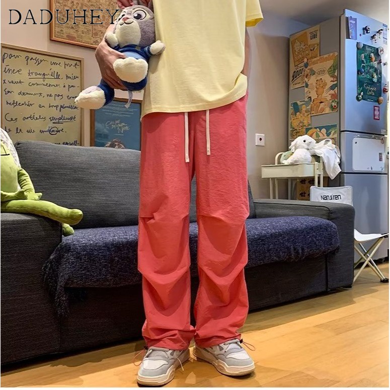 daduhey-dopamine-colorful-pants-american-style-overalls-womens-summer-straight-wide-leg-casual-mopping-cargo-pants