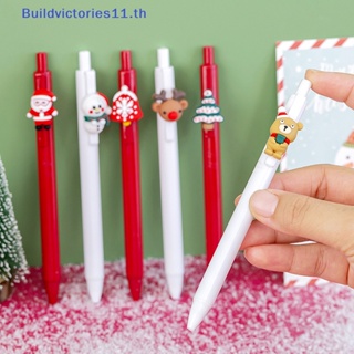 Buildvictories11 ปากกาเจล ลายการ์ตูนคริสต์มาส ซานตาคลอส สโนว์แมน ของขวัญคริสต์มาส สําหรับนักเรียน โรงเรียน สํานักงาน