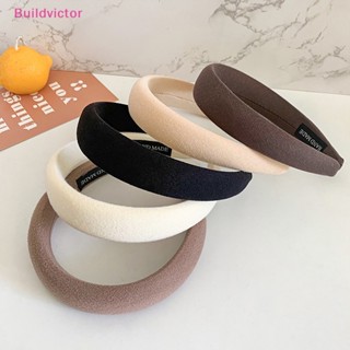 Buildvictor ที่คาดผมฟองน้ํา ผ้ากํามะหยี่ แบบหนา แฟชั่นสําหรับผู้หญิง