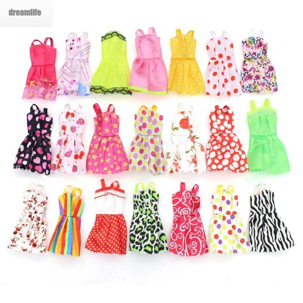 dreamlife-20-pcs-doll-clothes-and-shoes-dress-slip-dresses-clothes-gown-skirt-accessories