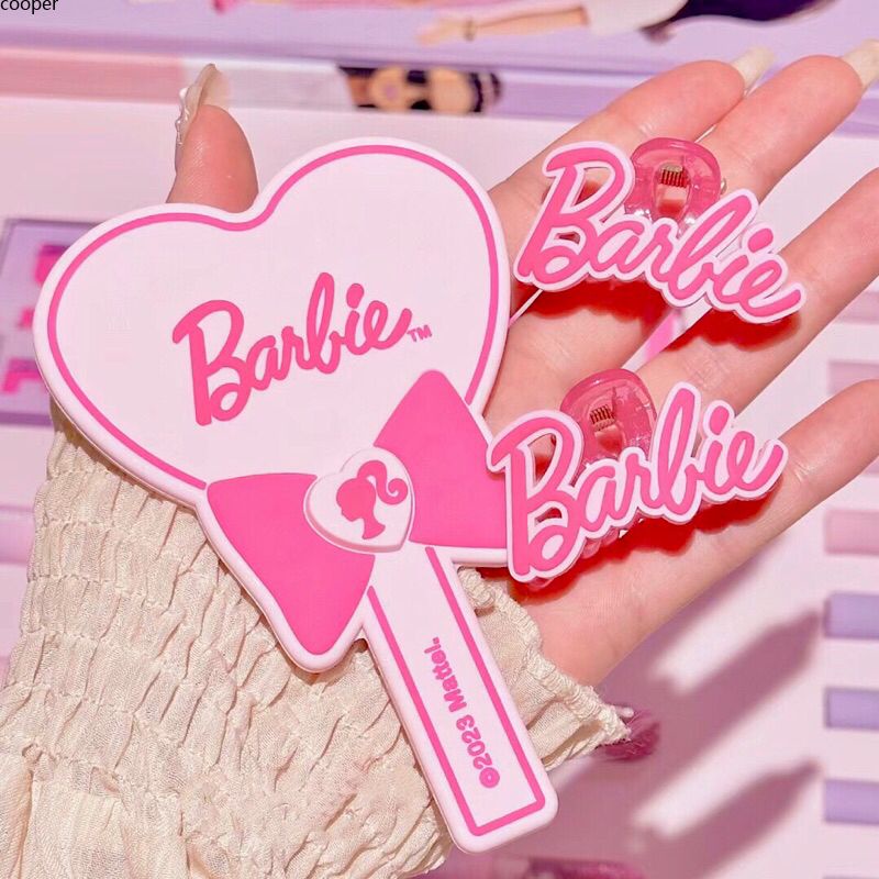 crystal-rabbit-barbie-doll-กระจกแต่งหน้าทรงบาร์บี้-หวีบาร์บี้รูปหัวใจ-กิ๊บติดผมบาร์บี้