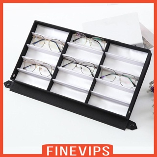 [Finevips] กล่องใส่แว่นตา 15 ช่อง อเนกประสงค์ แบบพกพา สําหรับร้านค้า โต๊ะ