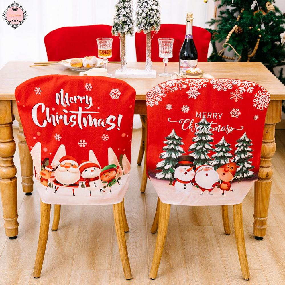 ผ้าคลุมเก้าอี้-ลายคริสต์มาส-ภาษาอังกฤษ-สีแดง-สําหรับผู้สูงอายุ