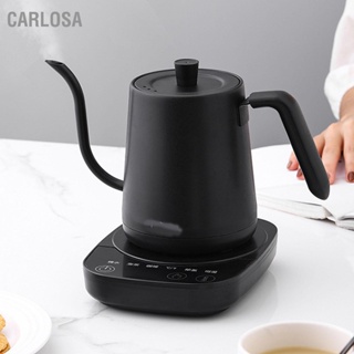  CARLOSA คอห่านกาต้มน้ำไฟฟ้าสแตนเลสเทชากาแฟกาต้มน้ำอัตโนมัติควบคุมอุณหภูมิฉนวนกาน้ำชาสำหรับบ้านสำนักงานสีดำ