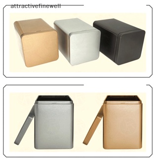 [attractivefinewell] กล่องโลหะ ทรงสี่เหลี่ยม ขนาดเล็ก สําหรับใส่ชา 1 ชิ้น