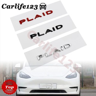 Plaid สติกเกอร์โลโก้ตัวอักษร Tesla 3 Y X S 3D โลหะ สําหรับติดตกแต่งรถยนต์ ท้ายรถกระบะ