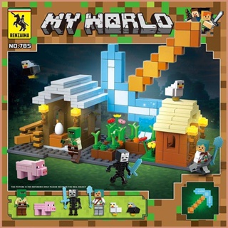 23 Minecraft บล็อกตัวต่อ Ice World Minifigure โมเดลตุ๊กตา ของเล่นสําหรับเด็ก ตกแต่งบ้าน My World ของขวัญ ของสะสม