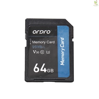 Ordro การ์ดหน่วยความจํา 64GB V30 Class 10 SD 95MB/s ความเร็วสูง สําหรับกล้องวิดีโอดิจิทัล กล้องวิดีโอ กล้องถ่ายรูป 8.9