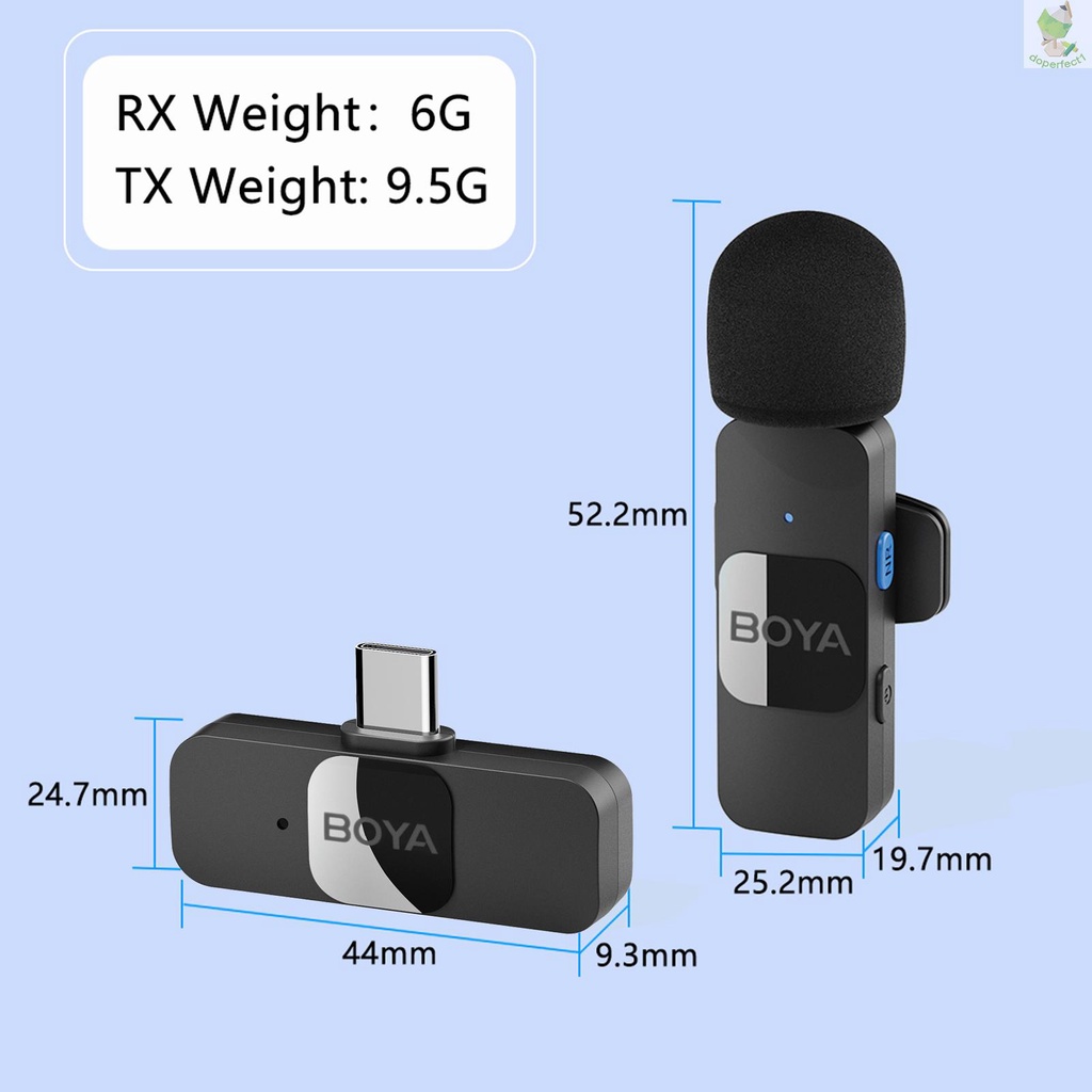 boya-by-v20-one-trigger-two-ไมโครโฟนไร้สาย-2-4g-8-9-แบบคลิปหนีบ-สําหรับโทรศัพท์มือถือ