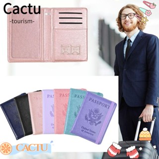 Cactu ปกหนังสือเดินทาง หนัง PU ลายนูน บางมาก แบบพกพา อเนกประสงค์