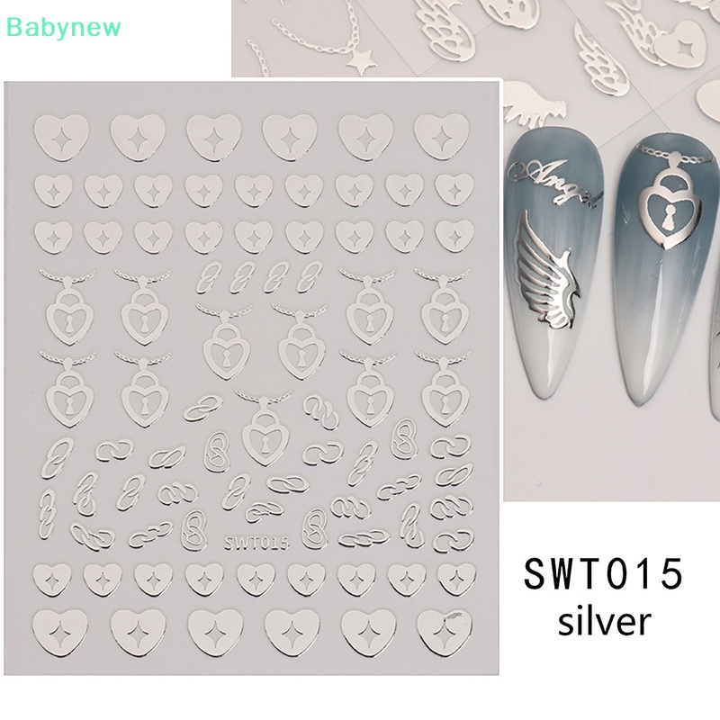 lt-babynew-gt-สติกเกอร์-ลายดวงอาทิตย์-ดวงจันทร์-ดาว-3d-มีกาวในตัว-สีเงิน-สําหรับติดตกแต่งเล็บ