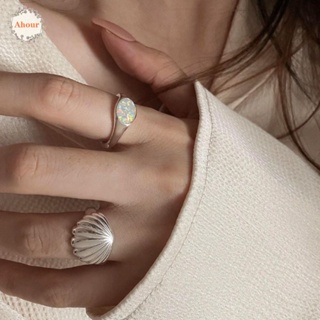 Ahour แหวนเปิด น่ารัก หวานแหวว สําหรับผู้หญิง สาว หินไม่สม่ําเสมอ แหวนสไตล์เกาหลีย้อนยุค