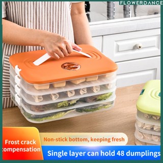 Dumpling Freezer Storage Box ตู้เย็นพิเศษ1-4ชั้นห้องครัวไข่ Preservation อาหาร Dumpling Fresh Keeping ถาด Quick Freezing ตะกร้า Flowerdance