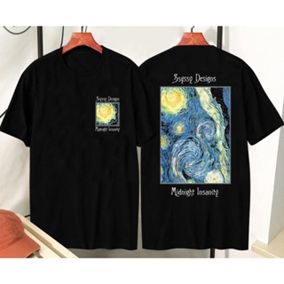 2023 ใหม่ Van Gogh Starry Sky พิมพ์แขนสั้นฤดูร้อนน้ำแบรนด์ใหม่ชายและหญิง Street ภาพวาดสีน้ำมันคลาสสิก Starry Skytshirt