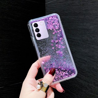 ใหม่ เคสโทรศัพท์มือถือแบบนิ่ม ใส มีทรายไหล แต่งกลิตเตอร์ ระยิบระยับ แฟชั่น สําหรับ VIVO V27 5G V27e 2023 V27e V27