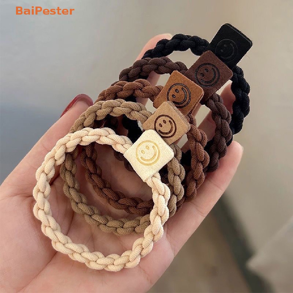 baipester-ยางรัดผม-แบบถัก-หนังถัก-สีกาแฟ-เครื่องประดับ-สําหรับผู้หญิง