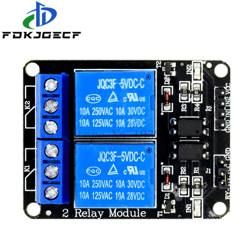 โมดูลรีเลย์ 5V 2 ช่อง ระดับต่ํา 2 ทาง 2CH พร้อมออปโต้คัปเปลอร์ขยาย ...