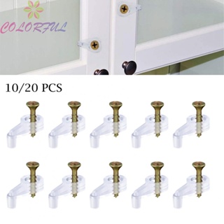 【COLORFUL】Glass Door Retainer Clips Plastic Mirror Clips &amp; Screws For Cabinet Door Crafts