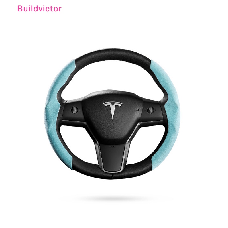 buildvictor-ปลอกหุ้มพวงมาลัยรถยนต์-หนังนิ่ม-กันลื่น-ระบายอากาศ-สําหรับ-tesla-model-3-model-y-model3