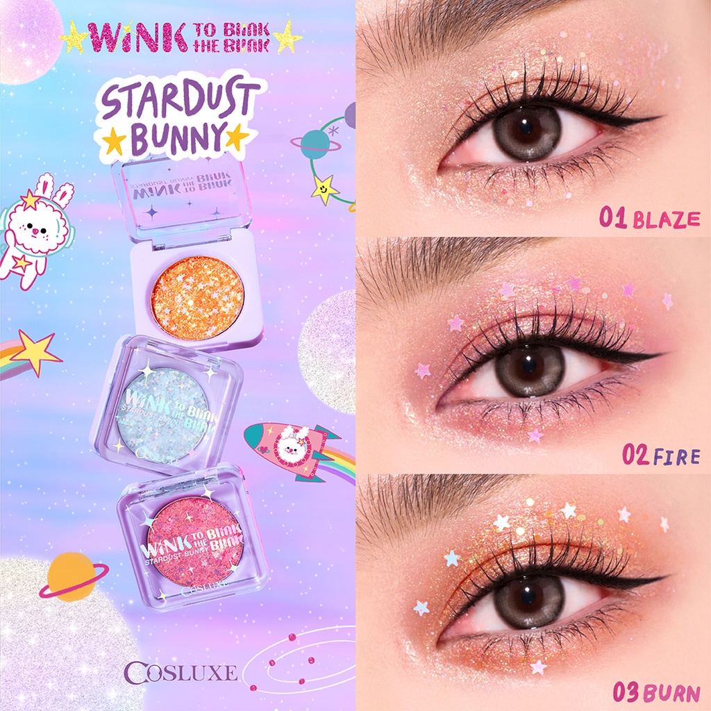 ของแท้-ส่งด่วน-ถูก-cosluxe-wink-to-the-blink-stardust-bunny-eyeshadow-คอสลุคส์-สตาร์ดัส-อายแชโดว์-กลิตเตอร์-dayse