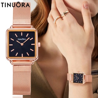 Tinuora นาฬิกาข้อมือควอทซ์ อะนาล็อก ตัวชี้ สเตนเลส ลําลอง สไตล์คลาสสิก สําหรับผู้หญิง