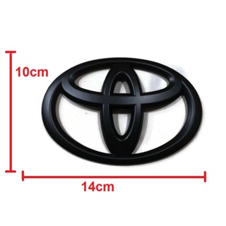 *แนะนำ* โลโก้ toyota logo สีดำด้านขนาด 14  x 10 cm สำหรับรถ toyota vios yaris altis จำนวน 1 ตัว