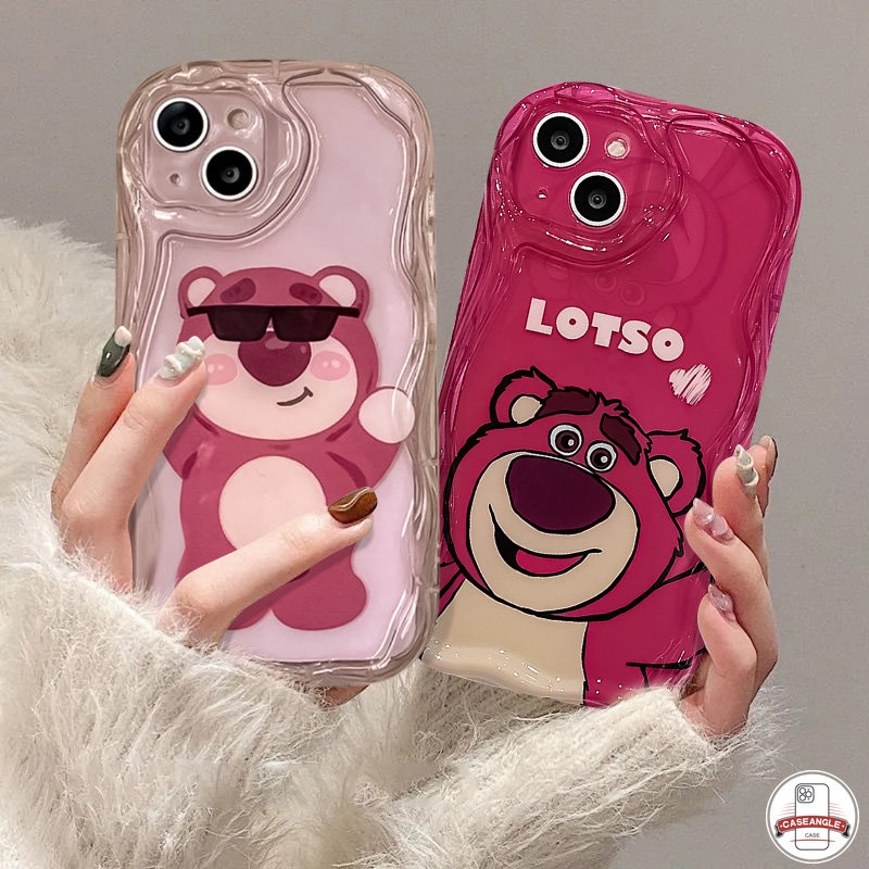 เคสโทรศัพท์มือถือแบบนิ่ม-กันกระแทก-ลายหมีสตรอเบอร์รี่น่ารัก-3d-ขอบโค้ง-สีวาว-สําหรับ-redmi-a2-10c-10-a1-9a-9-9t-10a-9c-nfc-poco-m3-redmi-note-11-10s-10-11s-8-9-10pro-max