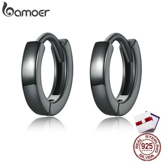 Bamoer Sterling Silver 925 Ear Buckles Black Gold &amp; platinum hypoallergenic Fashion Jewelry For Women &amp; Girls Gifts SCE1230