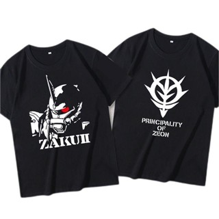 แฟชั่น Gundam Mobile Suit เสื้อยืดแขนสั้นผู้ชาย ลายครึ่งแขนสไตล์ญี่ปุ่น - แฟชั่นเสื้อยืดอนิเมะ Unisex