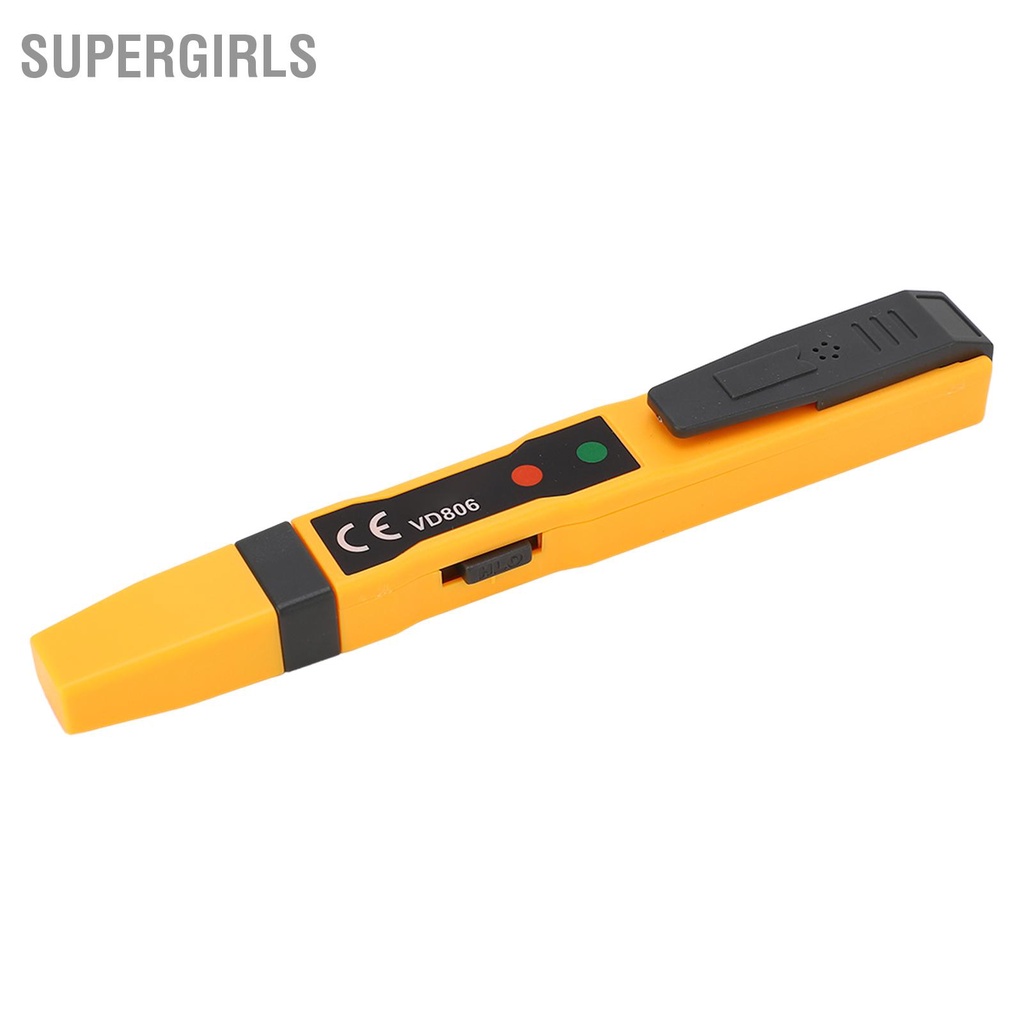 supergirls-ปากกาทดสอบแรงดันไฟฟ้าแบบไม่สัมผัสเครื่องตรวจจับเครื่องมือทดสอบวงจรไฟฟ้ากระแสสลับพร้อมสัญญาณไฟเสียง