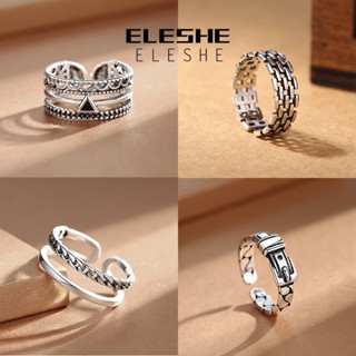 Eleshe Jewelry แหวนเงิน 925 สไตล์วินเทจ เครื่องประดับ สําหรับผู้หญิง M039