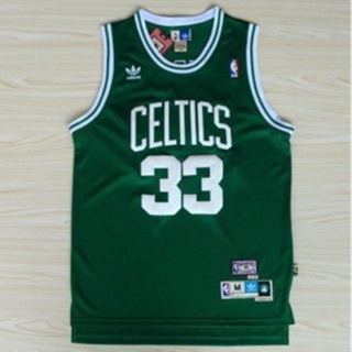 เสื้อกีฬาแขนสั้น ลายทีม NBA Jersey Boston Celtics No. 33 Larry Bird เสื้อกั๊กกีฬา สีเขียว bz 839346