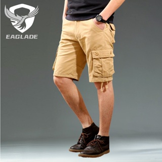 Eaglade กางเกงคาร์โก้ ขาสั้น ลําลอง สําหรับผู้ชาย สีกากี
