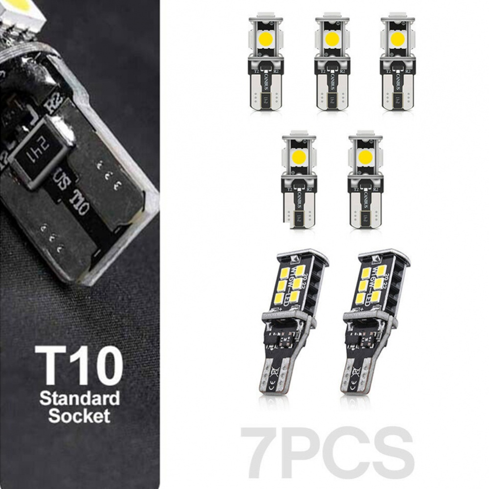 t10-t15-ไฟ-led-6000k-สีขาวเย็น-7-ชิ้น-ไฟ-led-รถยนต์