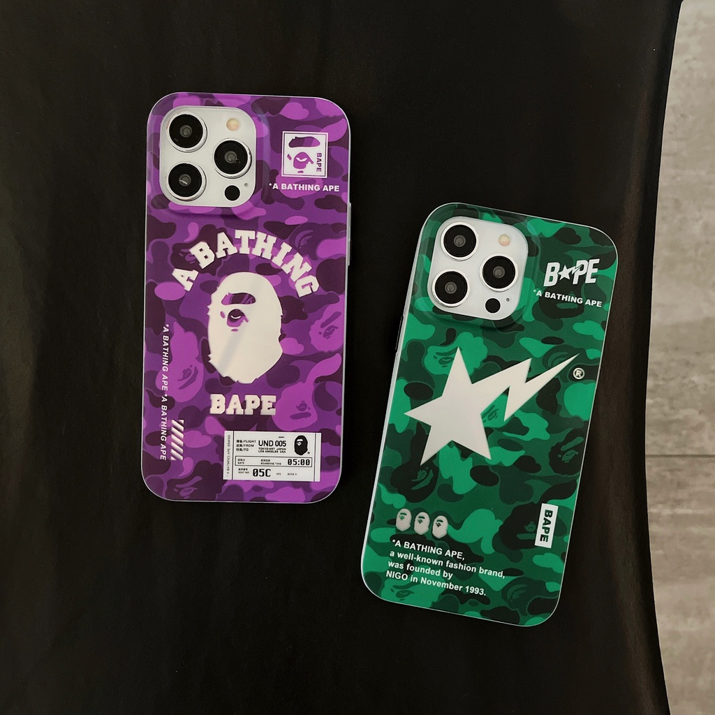 พร้อมส่ง-เคสโทรศัพท์มือถือชุบเงิน-bape-ปุ่มโลหะ-สําหรับ-iphone14-promax-14-14pro-14plus-13-12-11-13promax