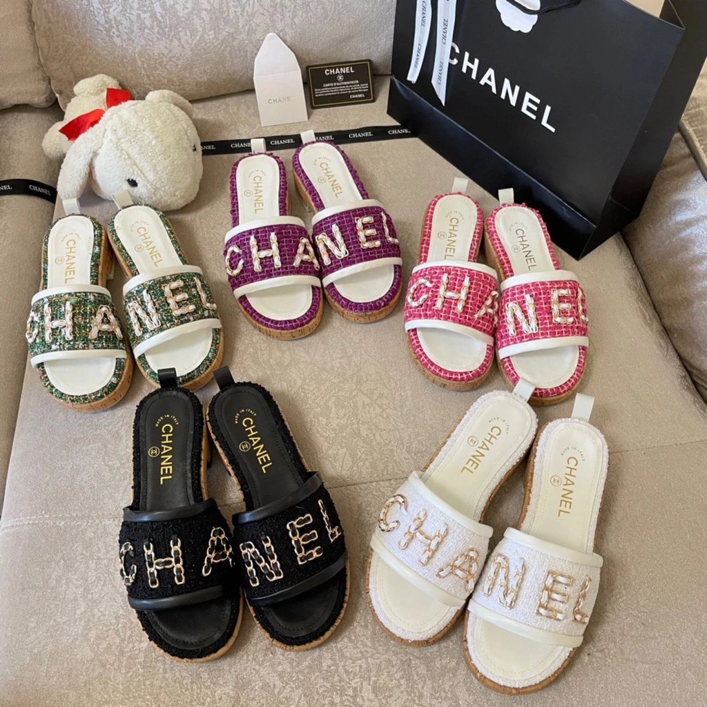 chanel-รองเท้าแตะ-ส้นไม้-โลโก้โลหะ-สําหรับผู้หญิง