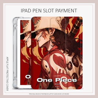 เคส ลาย One Piece Usopp พร้อมช่องใส่ปากกา สําหรับ iPad air4 5 mini4 5 6 iPad 10.9 gen10 2022 pro11 10.2 gen7 8 9 air1 2 gen5 6